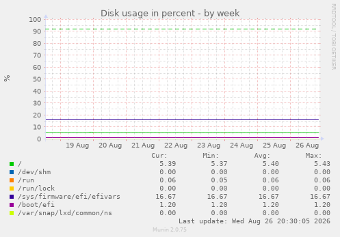 Disk usage in percent