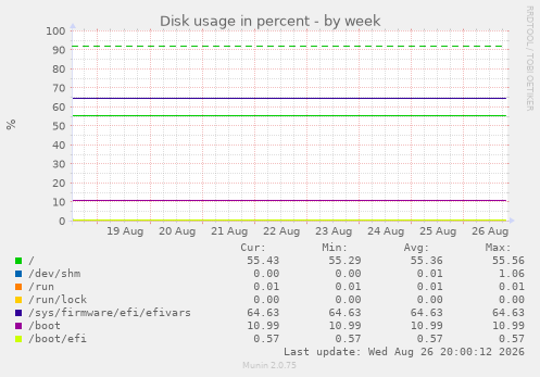 Disk usage in percent