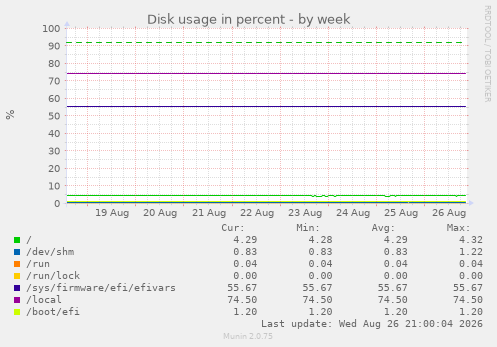 Disk usage in percent