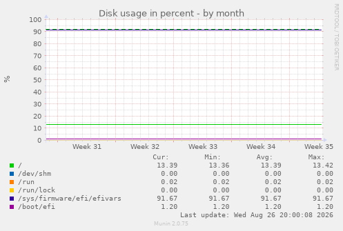 Disk usage in percent